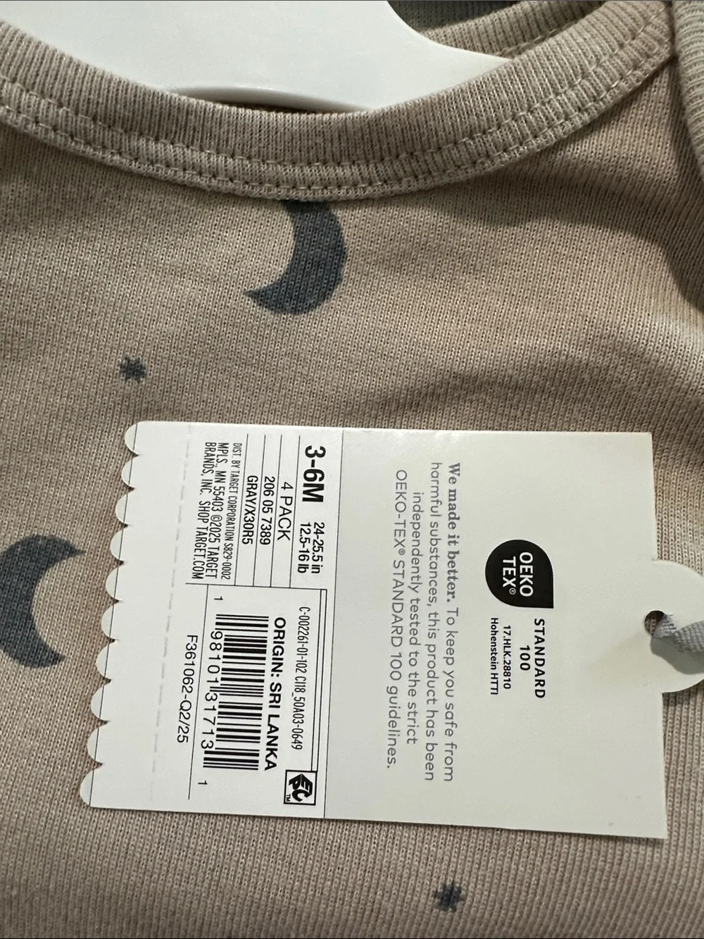 Unisex Neutral Moon & Star Short-Sleeve Baby One-Piece 4-Pack
